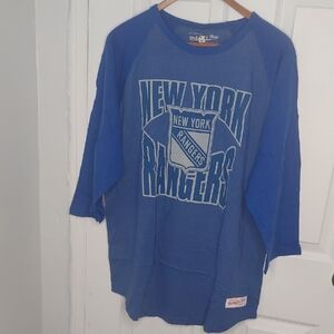 Mitchell & Ness New York Rangers Blue Raglan Shirt